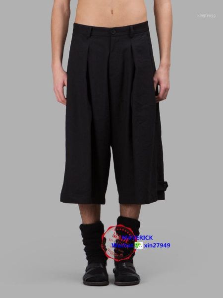 

27-44 2017 new men's clothing gd hair stylist fashion pleats seven broad legs casual pants plus size singer costumes1, Black