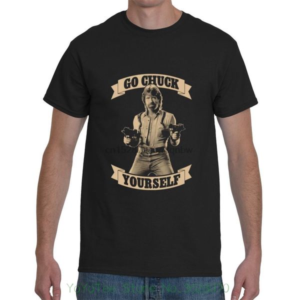 

t shirt funny t-shirt men chuck norris go chuck yourself funny short sleeve black men t-shirt size s - 5xl sport hooded sweatshirt hoodie