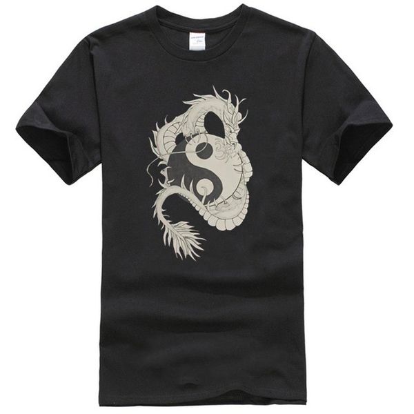 

dragon of the yin and yang hand drawn t-shirt sport hooded sweatshirt hoodie
