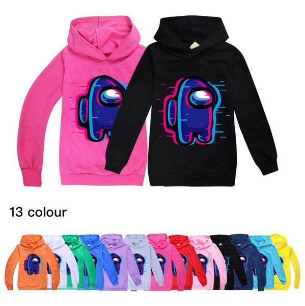 

among us printed children's clothing boys and girls casual hoodie and trousers 2-piece children's fashion suit, Blue