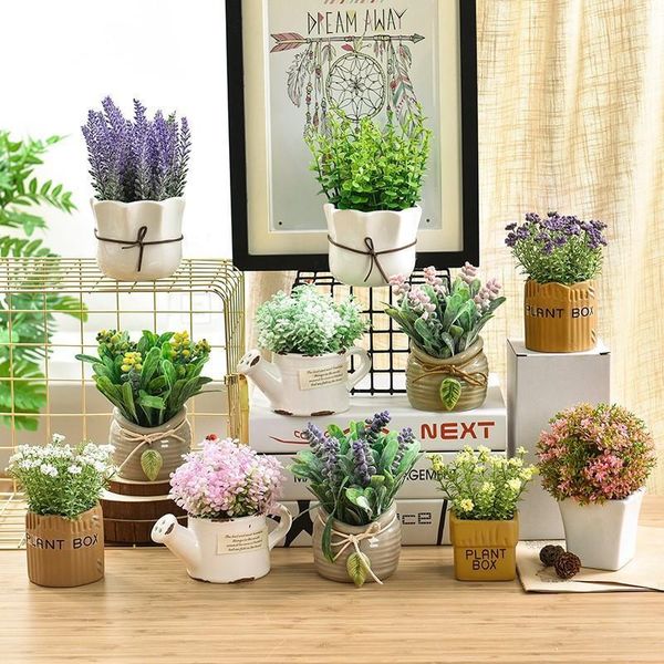 

artificial flower bonsai set american country retro decorative bonsai1