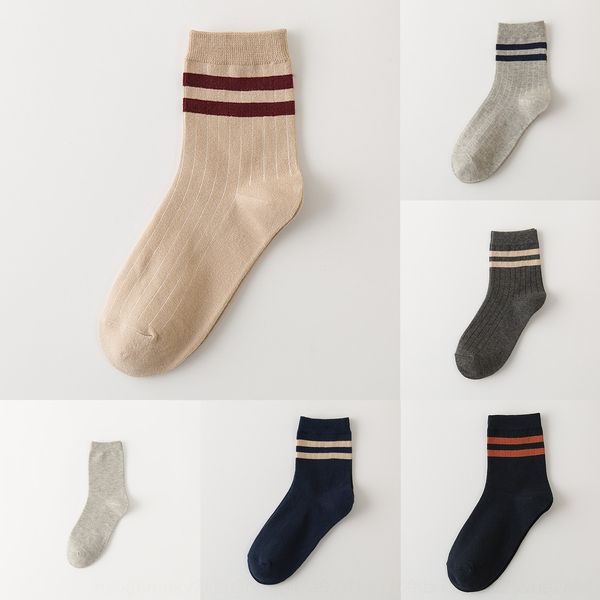 

4dmp1 autumn cotton casual korean winter men's parallel and parallel bars flat medium tube bar combed cotton business socks men's, Black