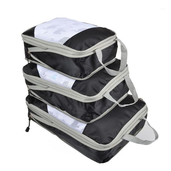 

qinyin handy compression packing cubes 3pcs/set travel bag storage organizer set bags shoe luggage suitcase clothes organizer1