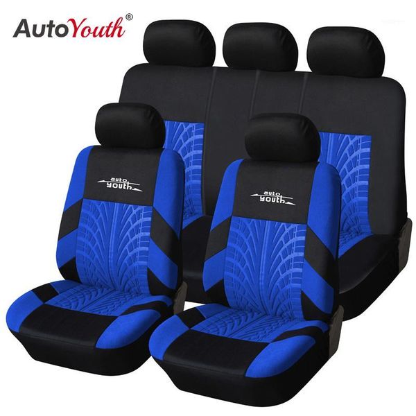 

car seat covers autoyouth 3 colour track detail style set polyester fabric universal fits most cars protector1