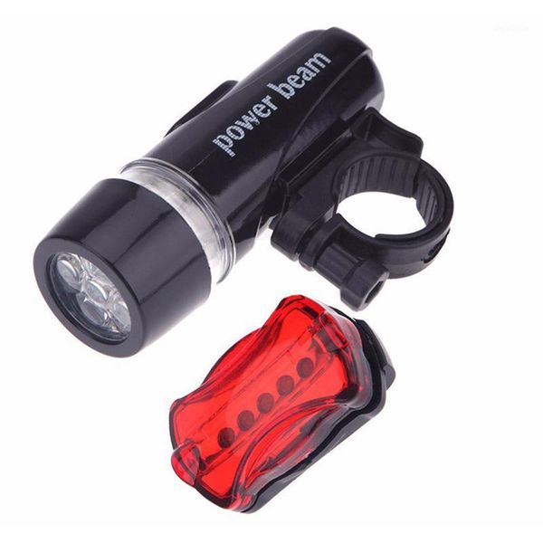 

new 5 led bicycle front head light tail light set waterproof road mtb mountain bike rear cycling lamp #a1