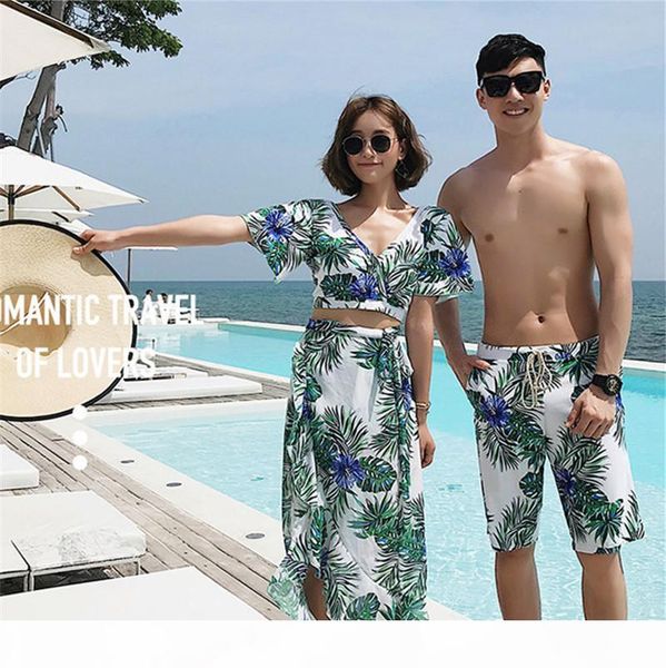 

designer swimwear fashion flora printed womens designer swimwear couples hawaii holidays swim clothes summer beach mens