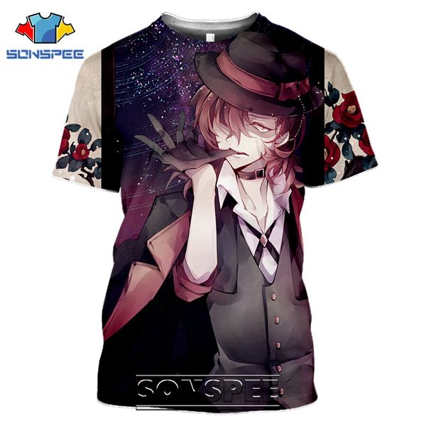 

bungo stray dogs japanese anime 3d print shirts horror oversized harajuku men clothing