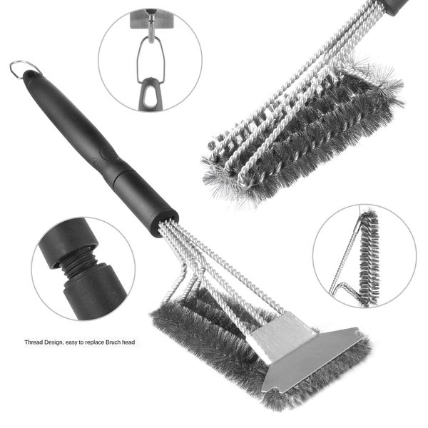 

pin мангал net bbq clean высокого качества из нержавеющей стальной проволоки щетка для очистки барбекю рамка для очистки проволоки кисть кух