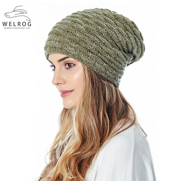 

beanie/skull caps welrog knitting chenille hats fashion winter cap women's hairy female solid warm hat, Blue;gray