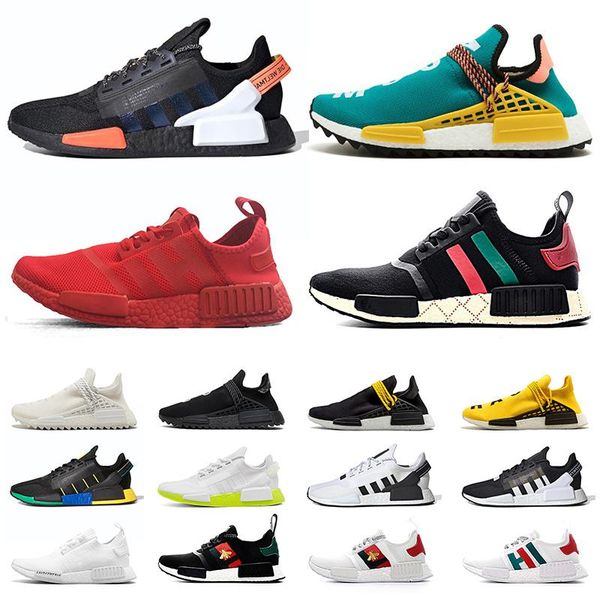 

nmd r1 v2 human race mens running shoes aqua tones hu pharrell williams core black human races solar pack men women trainers sneakers
