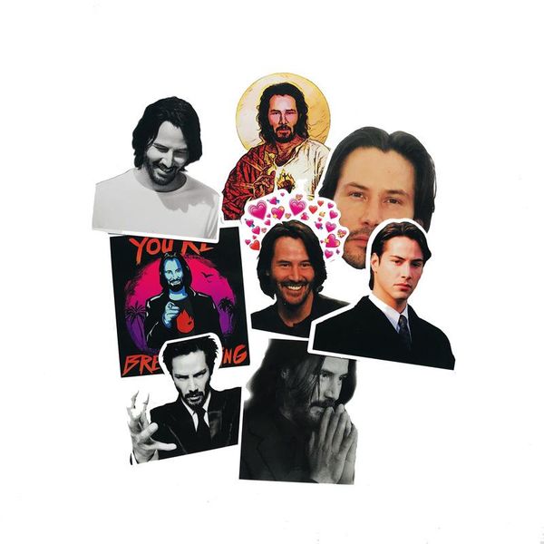 

8шт keanu reeves наклейки пвх автомобиля стикер для скейтборд чемодан холодильник мото- 8шт киану лучше bbykxx packing2010
