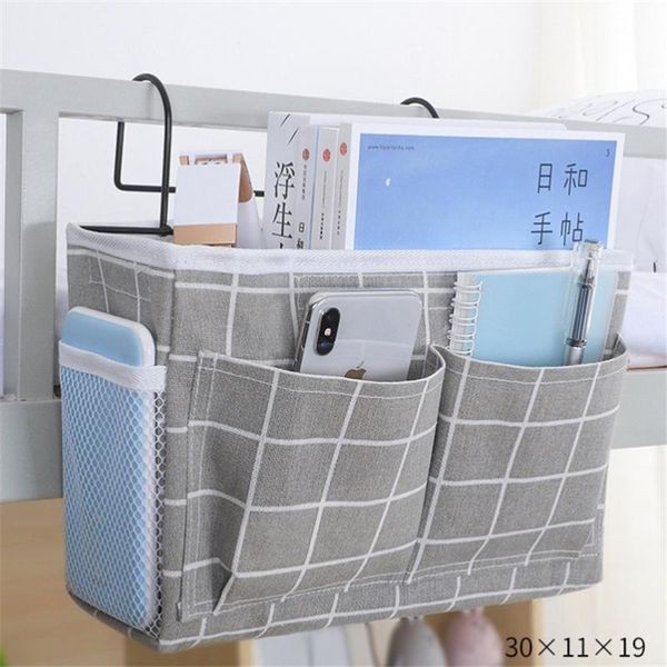 

storage bags hanging bag high capacity linen fabric bedside bunk organizador sundries packaging bedroom home room organizer