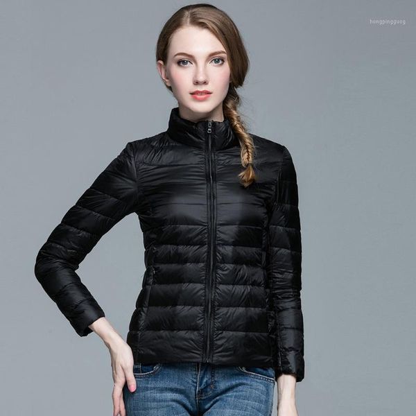 

fashion women lightweight down jacket winter jackets slim long sleeve overcoat chaquetas mujer 2020 dropshiping w8231, Black;brown