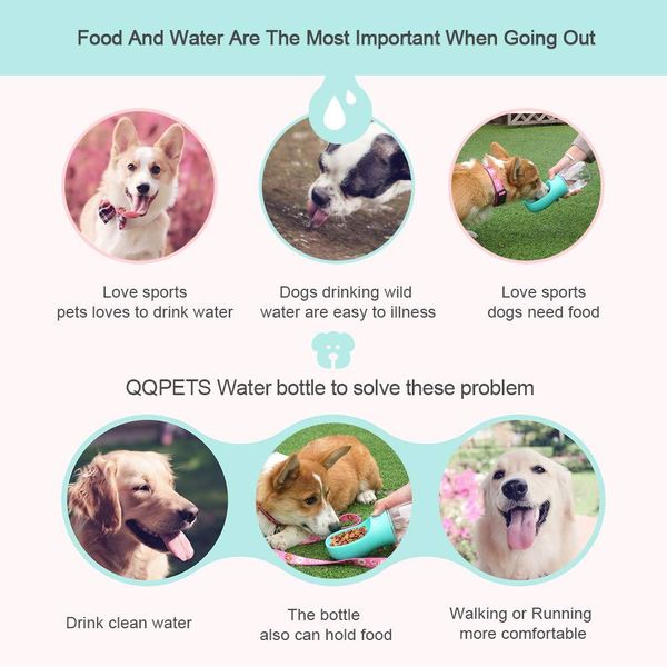 

portable pet dog water bottle outdoor travel dog cat water feeder dispenser drinking bowl cup for puppy small large dog supplies jlltdl