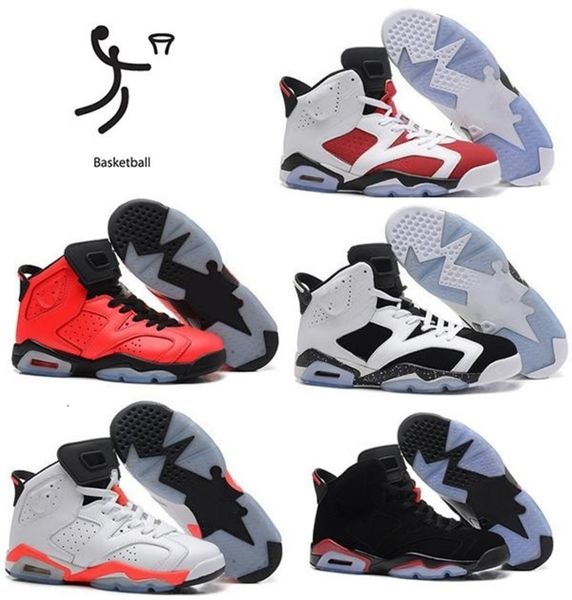 

new 6 6s men women shoes black blue white infrared low chrome sport blue carmine red oreo alternate oreo black cat sneakers