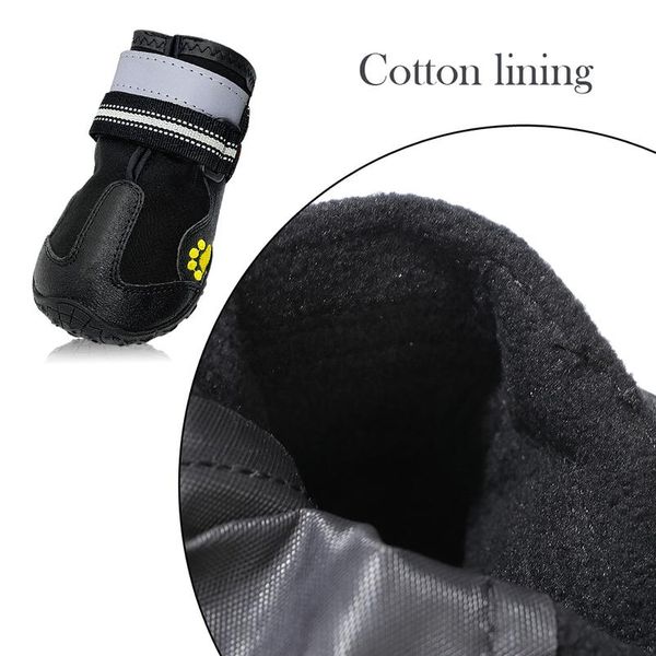 

4pcs/set pet dog shoes reflective waterproof dog boots warm snow rain pets booties anti-slip socks footwear for medium l qylgvq