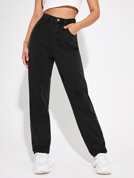 

high waist straight leg jeans a7r1#, Blue