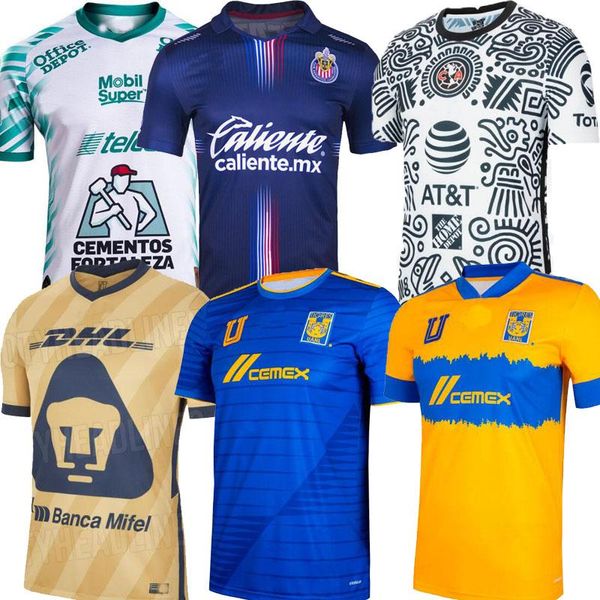 

liga mx 21 22 club america soccer jerseys leon third 2021 2022 maillots mexico léon tijuana tigres unam chivas cruz azul 3rd football shirts, Black;yellow
