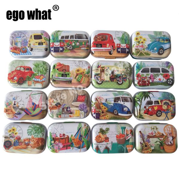 

old car pattern small tin box sweet candy boxes storage case baby shower party favors holder