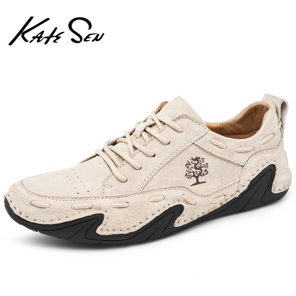 

new men's suede leather flat 2020 handmade soft black lace-up loafers fashion casual non-slip driving shoes big size 48, Red;white