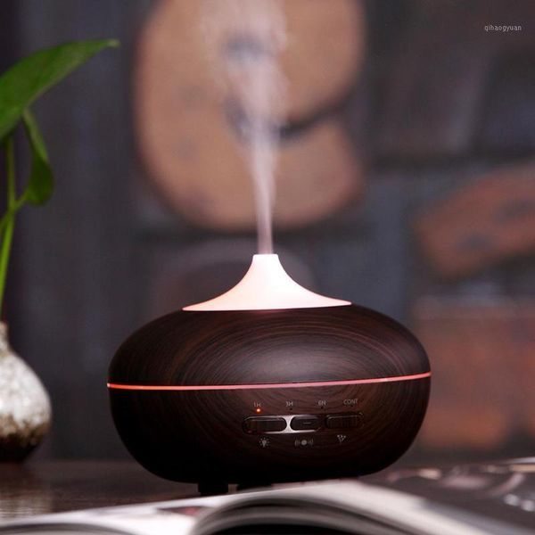 

wood grain air humidifier 7 colors change 500ml oil diffuser for home1