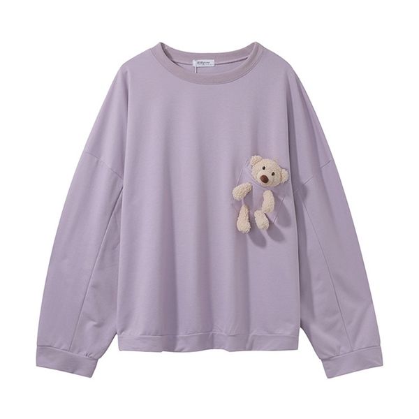 

sweatshirt women kawaii clothes solid o-neck pullovers long sleeve loose korean autumn winter casual harajuku oversized 201203, Black