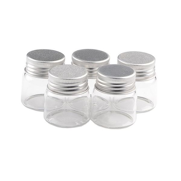 

37*40*24mm 20ml glass bottles aluminium cap transparent clear liquid gift candy container empty wishing bottles ja jllmgm