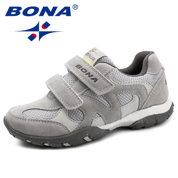 

bona new arrival classics style children casual shoes hook & loop boys loafers outdoor fashion sneakers light fast ing, Black;red