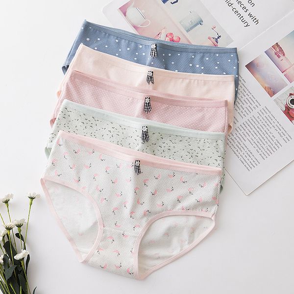 

new 100% cotton crotch underwear women's mid-waist sweet hipster girl student comfortable panties wholesale, Black;pink