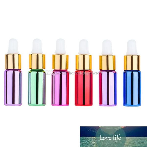 Piccolo flacone contagocce mini pinza con oli essenziali cerchio argento dorato 5ml flaconi da viaggio profumo in vetro UV contenitore cosmetico