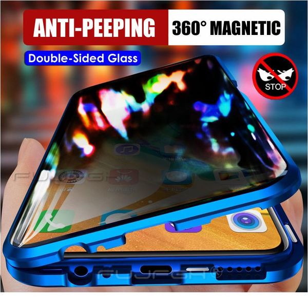 

360 protective privacy magnetic glass case for samsung galaxy s8 s9 s10 s20 plus note 20 10 9 8 ultr jllzxp