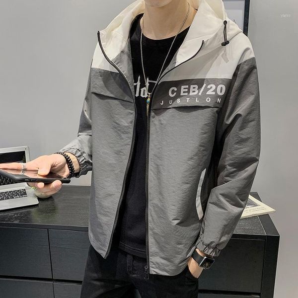 

erkek mont 2020 hip hop zip up track coat streetwear buckle pocket ribbon color block patchwork hooded windbreaker jacket1, Black;brown