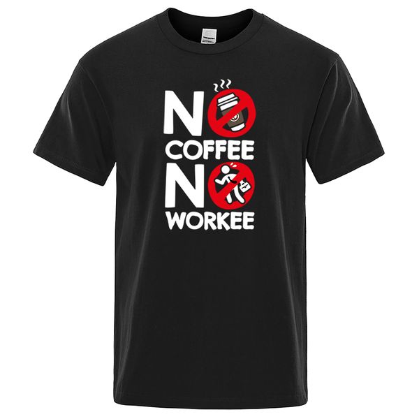 

no coffee no workee printed short sleeve summer casual man hip hop fashion brands streetwear sport hooded sweatshirt hoodie men t shirt