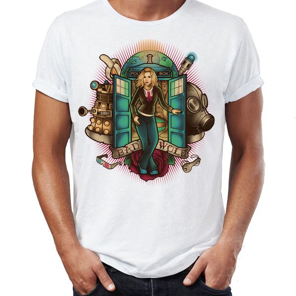 

men's t shirt doctor who rose tyler bad wolf awesome artwork printed tee sport hooded sweatshirt hoodie