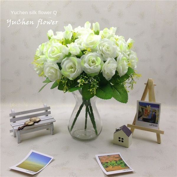 

15 head lover mei simulation small rose living room fake flower place decoration korean style put bundle silk flower plant s6w1