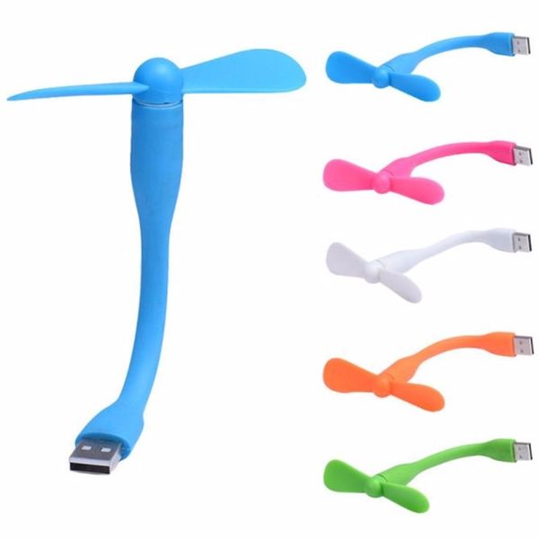 

portable flexible usb mini fan bendable detachable cooling fan for pc lappower bank charger usb devices