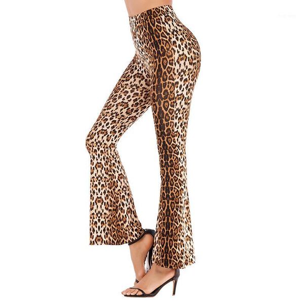 

2020 women autumn fashion snake skin print wide leg pants party club flare pants casual elastic waist trousers pantalones1, Black;white
