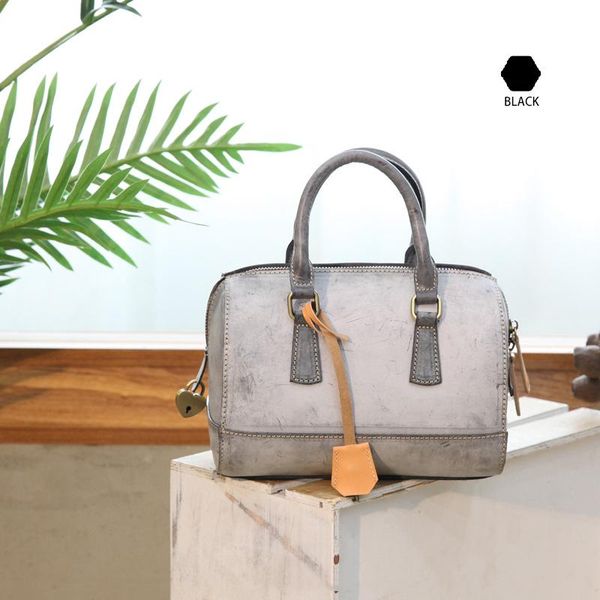 

new original women bag handmade vegetable tanned leather shoulder bag cowhide retro female messenger fog wax leather handbag