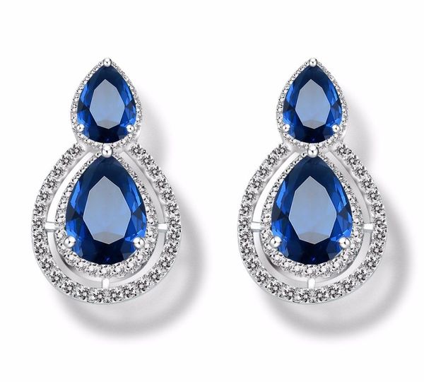 

оптовые продажи элегантных женщин серег gorgeous цирконий teardrop ювелирные изделия для дам партии silver color earring22, Golden;silver