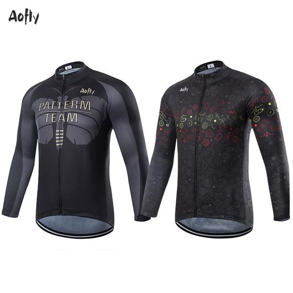 

racing sets 2021aofly team cycling jerseys bike wear clothes long sleeve bib gel clothing ropa ciclismo uniformes maillot sport, Black;blue
