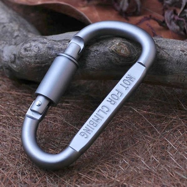 

8cm d ring locking carabiner screw lock hanging hook buckle keychain hiking mountaineering aluminum alloy buckle for travel bag backpack