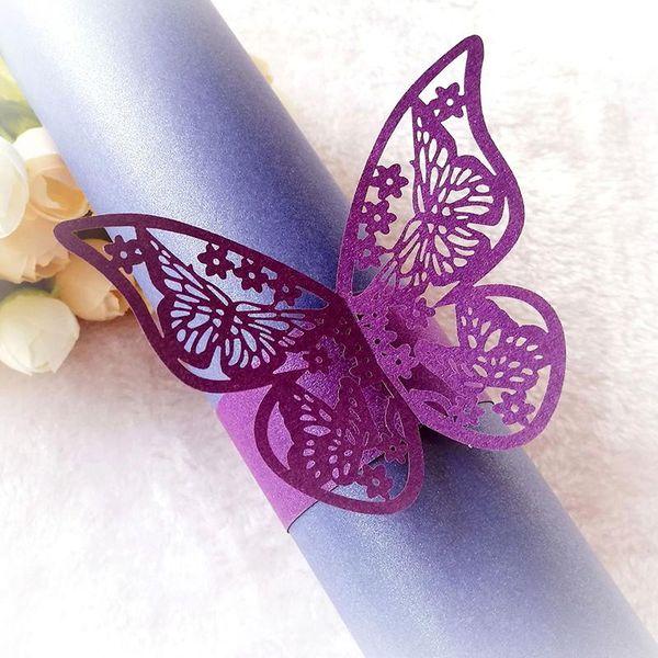 

50pcs butterfly style laser cut napkin ring napkin holder hollow butterfly ring holder fecoration party table decoration