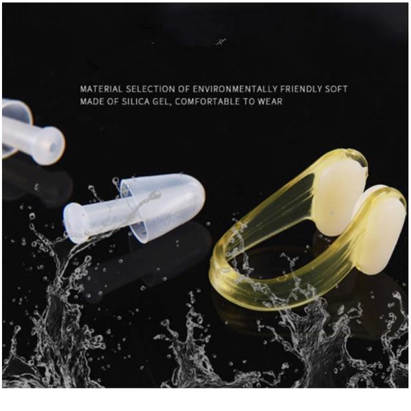

soft sile swimming nose clips + 2 ear plugs earplugs gear with a case box set pool accessories water sports f bbyump