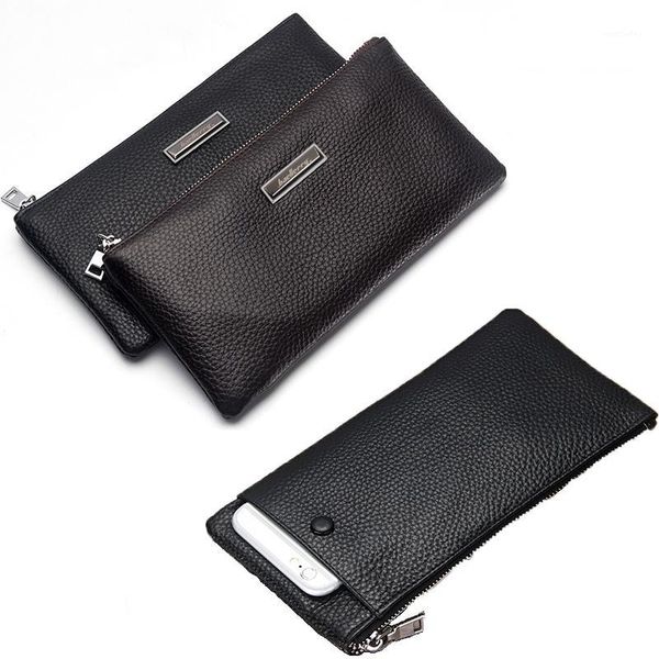 

storage bags men's wallet genuine leather wallets female portomonee coin purse long clutch purses phone card holder wallet1