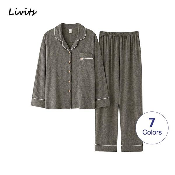 

men's sleepwear men pajamas sets cotton pyjamas nightwear long sleeve striped casual sa0996, Black;brown