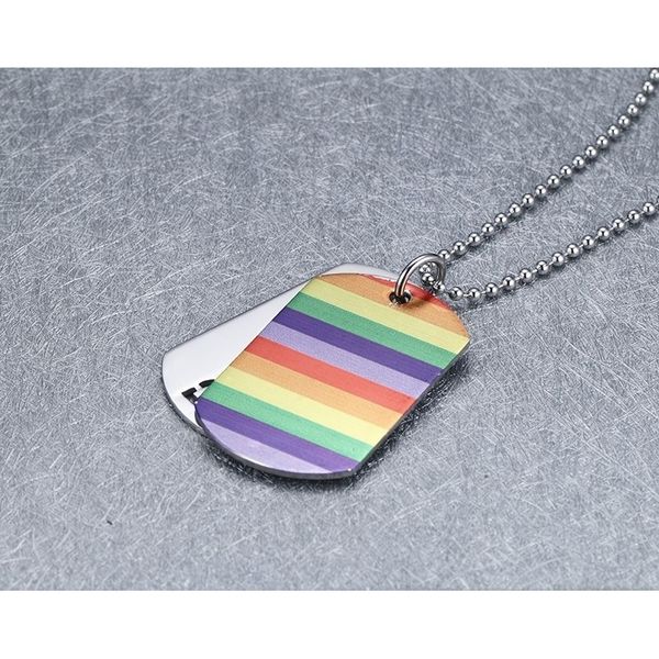 

ruiyi ccn104 necklace sell popular single steel material man rainbow shape lover gift pride 201014, Silver