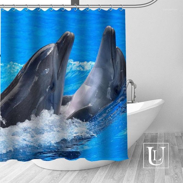 

dolphins jumping shower curtains custom design creative shower curtain bathroom waterproof polyester fabric1