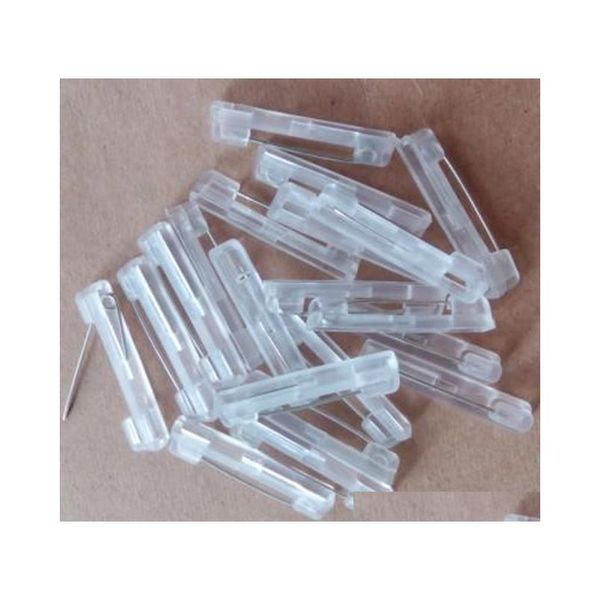 

1000 pcs transparent color plastic bar safety pin id badge crafting back suit for brooch diy craft koesc z1mx5, Silver