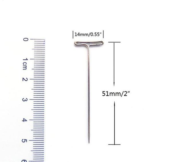 

hair tools & accessories hook needle 100pcs t-pins 2\" (51mm) for making tools hair needle pins bbyggg lipper, Silver