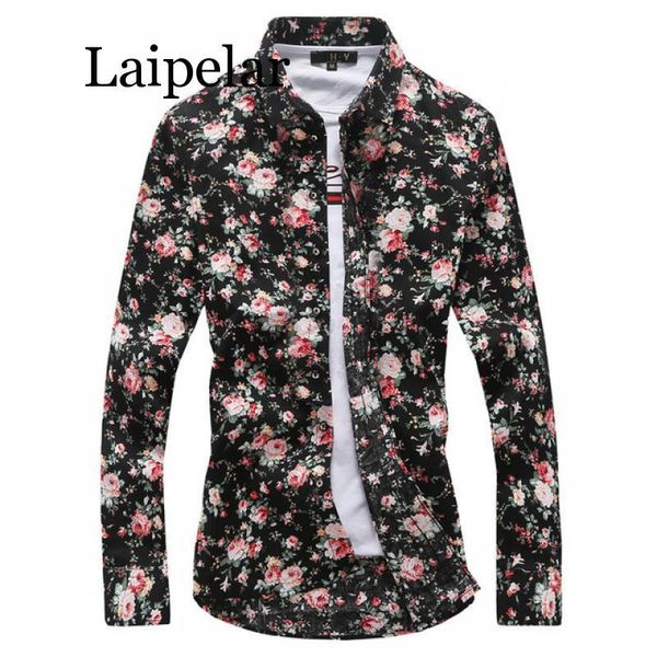 

men's casual shirts laipelar 2021 shirt spring korean version of the self-cultivation long-sleeved regular printing, White;black